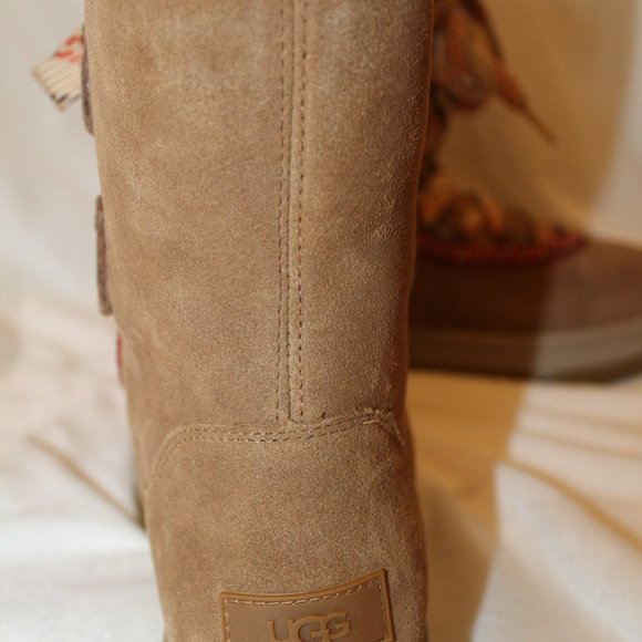 NIB UGG WOMEN'S HIKER HI CLASSIC SUEDE WINTER HIKING SNOW BOOTS CHESTNUT - Picture 5 of 8